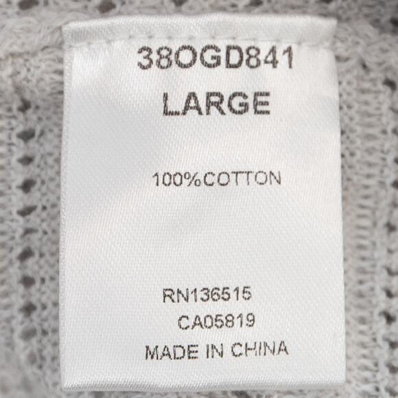 One Grey Day Gray Cotton Sweater Size Large - Picture 9 of 11